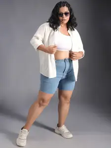 Freeform by High Star Classic Spread Collar Curved Cotton Oversized Casual Shirt