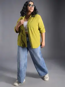 Freeform by High Star Classic Spread Collar Curved Cotton Oversized Casual Shirt