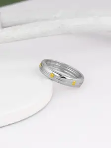 GIVA Men 925 Sterling Silver Rhodium Plated & Dual Tone Charm Finger Ring
