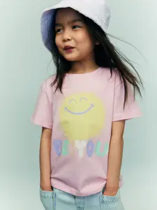 H&M Girls Pure Cotton Printed T-shirt