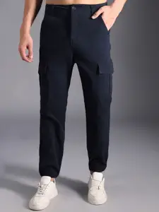 High Star Men Relaxed Mid-Rise Cargos Trousers