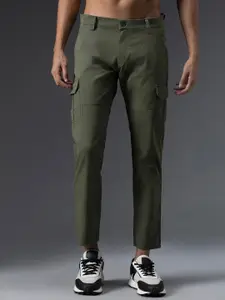 High Star Men Relaxed Mid-Rise Cotton Cargos Trousers