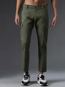 High Star Men Relaxed Mid-Rise Cotton Cargos Trousers