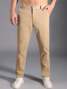 High Star Men Relaxed Straight Leg Mid-Rise Chinos Trousers