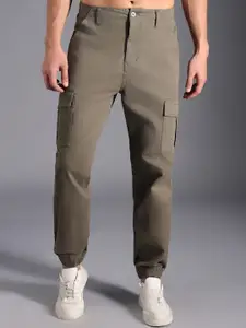 High Star Men Relaxed Mid-Rise Cargo Joggers