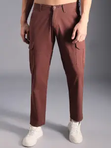 High Star Men Relaxed Mid-Rise Cotton Cargos Trousers