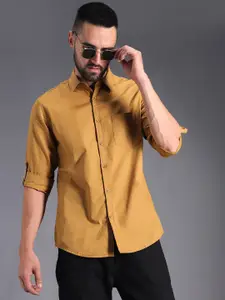 High Star Classic Roll Up Sleeves Pure Cotton Casual Shirt