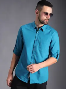 High Star Classic Roll Up Sleeves Pure Cotton Casual Shirt