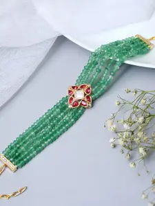 Designbox Alloy Kundan Wraparound Bracelet