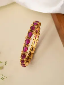 Designbox Alloy Stone Studded Cuff Bracelet