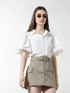 ONLY ONLFUN SS SHIRT WVN-IN Opaque Flared Sleeves Casual Shirt