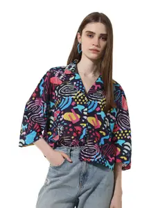 ONLY ONL UEXVACCAY Graphic Printed Cuban Collar Pure Cotton Casual Shirt