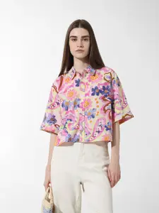 ONLY Onlarrow Ss Boxy Floral Printeded Casual Shirt