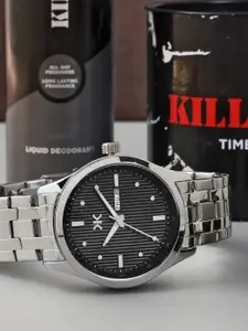 Killer Men Stainless Steel Textured Bracelet Style Straps Digital Watch KLMO77A