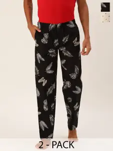 The Indian Garage Co Pack Of 2 Mid-Rise Printed Cotton Lounge Pants