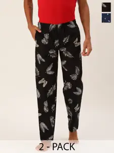 The Indian Garage Co Pack Of 2 Mid-Rise Printed Cotton Lounge Pants