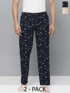 The Indian Garage Co Men Pack Of 2 Printed Cotton Lounge Pants