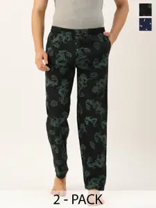 The Indian Garage Co Men Pack Of 2 Printed Cotton Lounge Pants