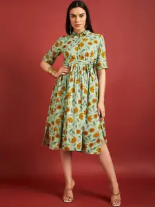 all about you Floral Print Fit & Flare Midi Dress