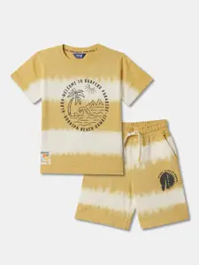 R&B Boys Printed Round Neck Pure Cotton T-shirt with Shorts