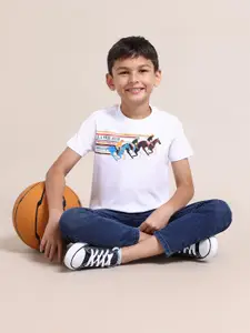 U.S. Polo Assn. Kids Boys Printed Round Neck Short Sleeves Regular Fit T-shirt