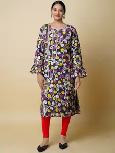 Unnati Silks Women Floral Printed Flared Sleeves Handloom Kurta