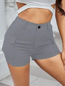 AAHWAN Women Loose Fit High-Rise Cargo Shorts