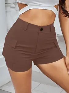 AAHWAN Women Regular Fit High-Rise Cargo Shorts