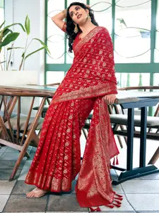 Satrani Woven Design Zari Banarasi Saree