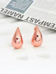 FIMBUL Rose Gold-Plated Teardrop Shaped Studs Earrings