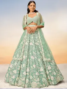 panchhi Embroidered Semi-Stitched Lehenga & Unstitched Blouse With Dupatta