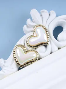 VAGHBHATT Stainless Steel Heart Shaped Studs Earrings