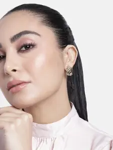 Estele Gold-Plated Contemporary Studs Earrings