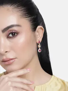 Estele Gold-Plated CZ Classic Drop Earrings