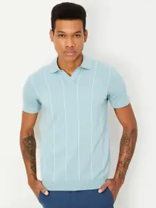 max Striped Polo Collar Short Sleeves T-shirt