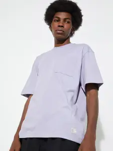 max URB_N Round Neck Drop Shoulder Sleeves Oversized Cotton T-shirt
