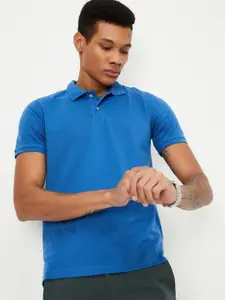 max Men Polo Collar Short Sleeves Cotton T-shirt