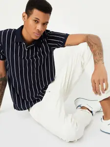 max Striped Polo Collar Short Sleeves Cotton T-shirt