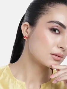 Estele Gold-Plated Crystals Floral Studs