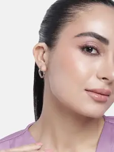 Estele Rhodium-Plated Classic Hoop Earrings