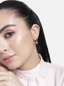 Estele Gold-Plated CZ Floral Drop Earrings