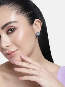 Estele Rhodium-Plated Circular Studs