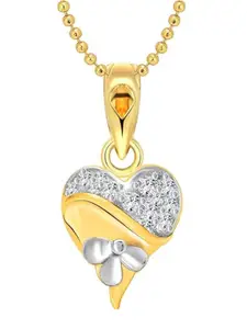 Vighnaharta Gold-Plated Heart Shaped Pendants with Chains