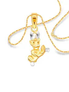 Vighnaharta Gold-Plated Minnie Mouse Pendant with Chain