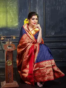 BerMondsey Woven Design Zari Silk Blend Banarasi Saree