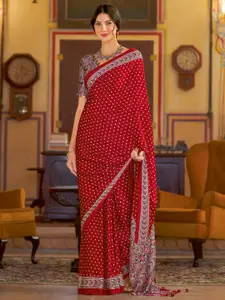 Saree mall Bandhani Poly Crepe Bagru Sarees