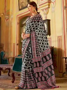 Saree mall Printed Pure Crepe Bagru Sarees