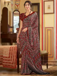 Saree mall Paisley Printed Poly Crepe Bagru Sarees