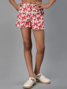 One Friday Girls Bow Printed Shorts