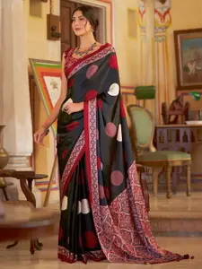 Saree mall Polka Dot Poly Crepe Bagru Sarees